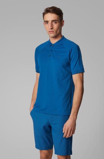 Koszulki Polo BOSS Slim Fit Niebieskie Męskie (Pl80661)